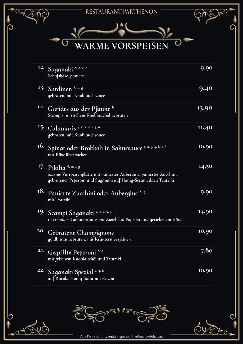 Speisenkarte Seite 3